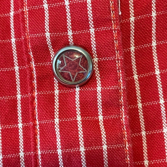 Wrangler Western Wear National Patriot Rodeo Shirt, long sleeve button down, red - Picture 10 of 11